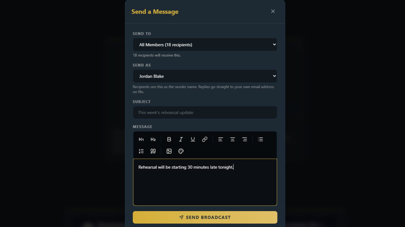 Internal Communications Hub screenshot