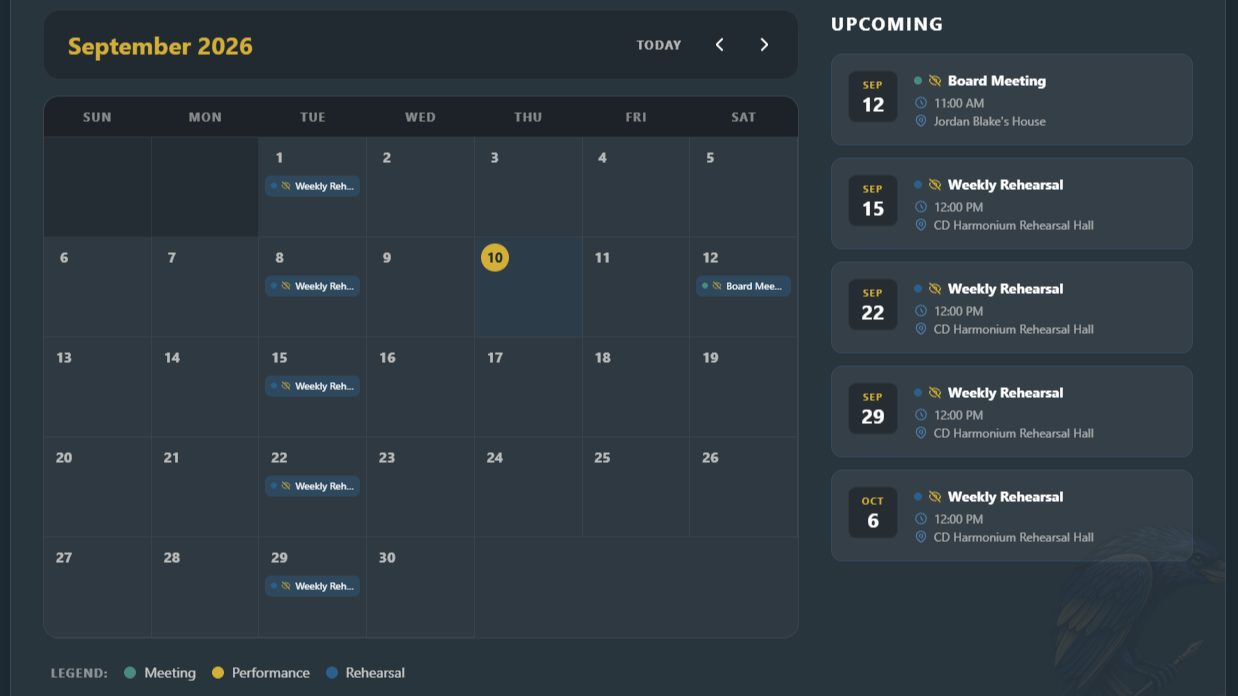 Internal Event Calendar & RSVPs screenshot