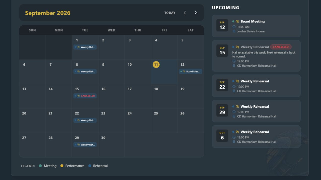 Public Event Calendar screenshot